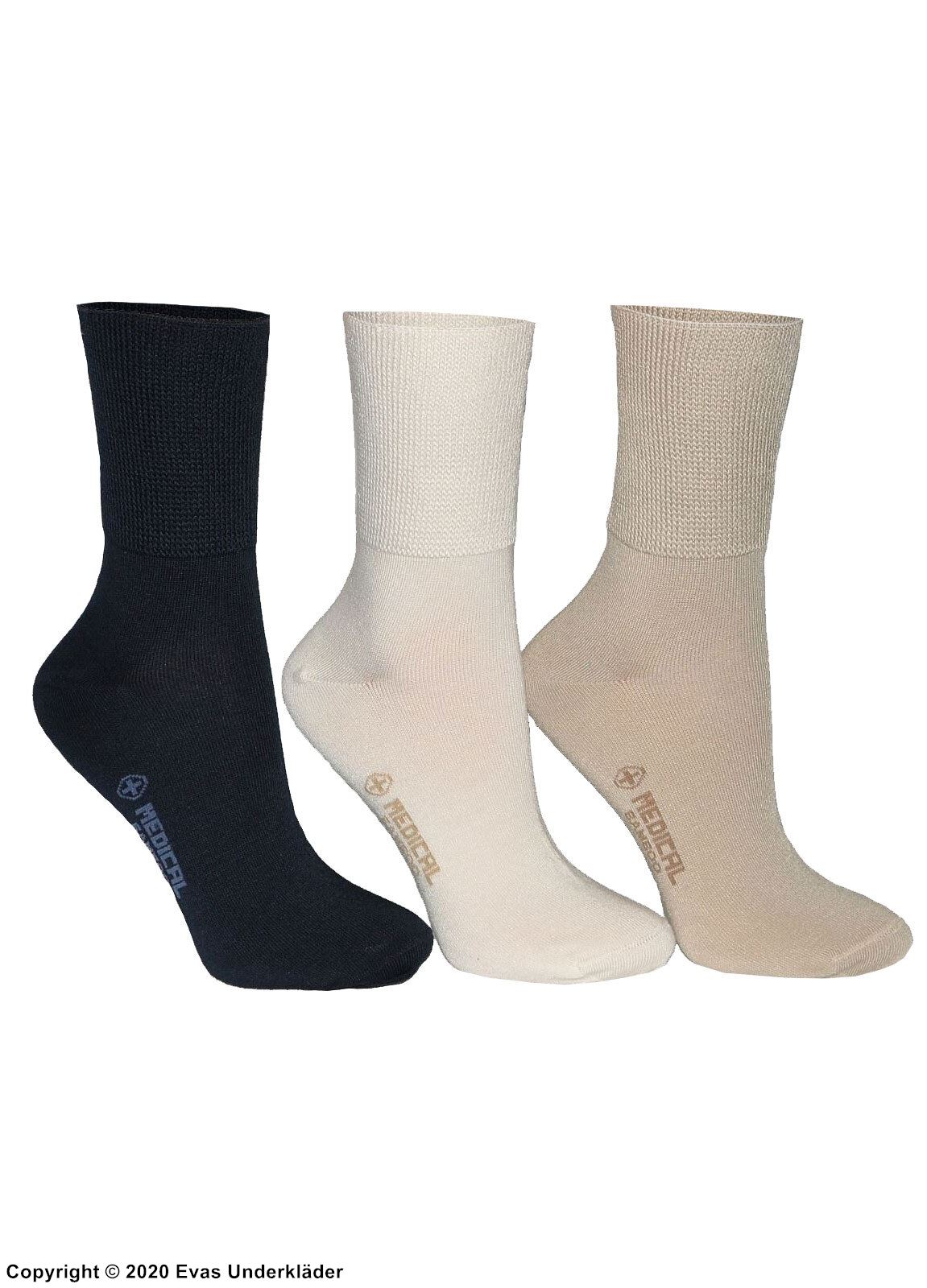 Nicht bindende Socken, Bambus (antibakteriell, antimykotisch), flache Naht, 4er-Pack